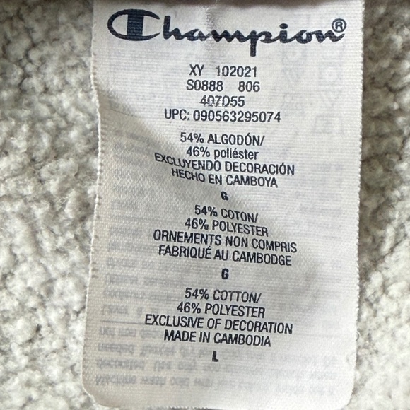 Champion Men's Crewneck, Powerblend Fleece Sweatshirt, Oxford Gray, Large - Picture 4 of 6